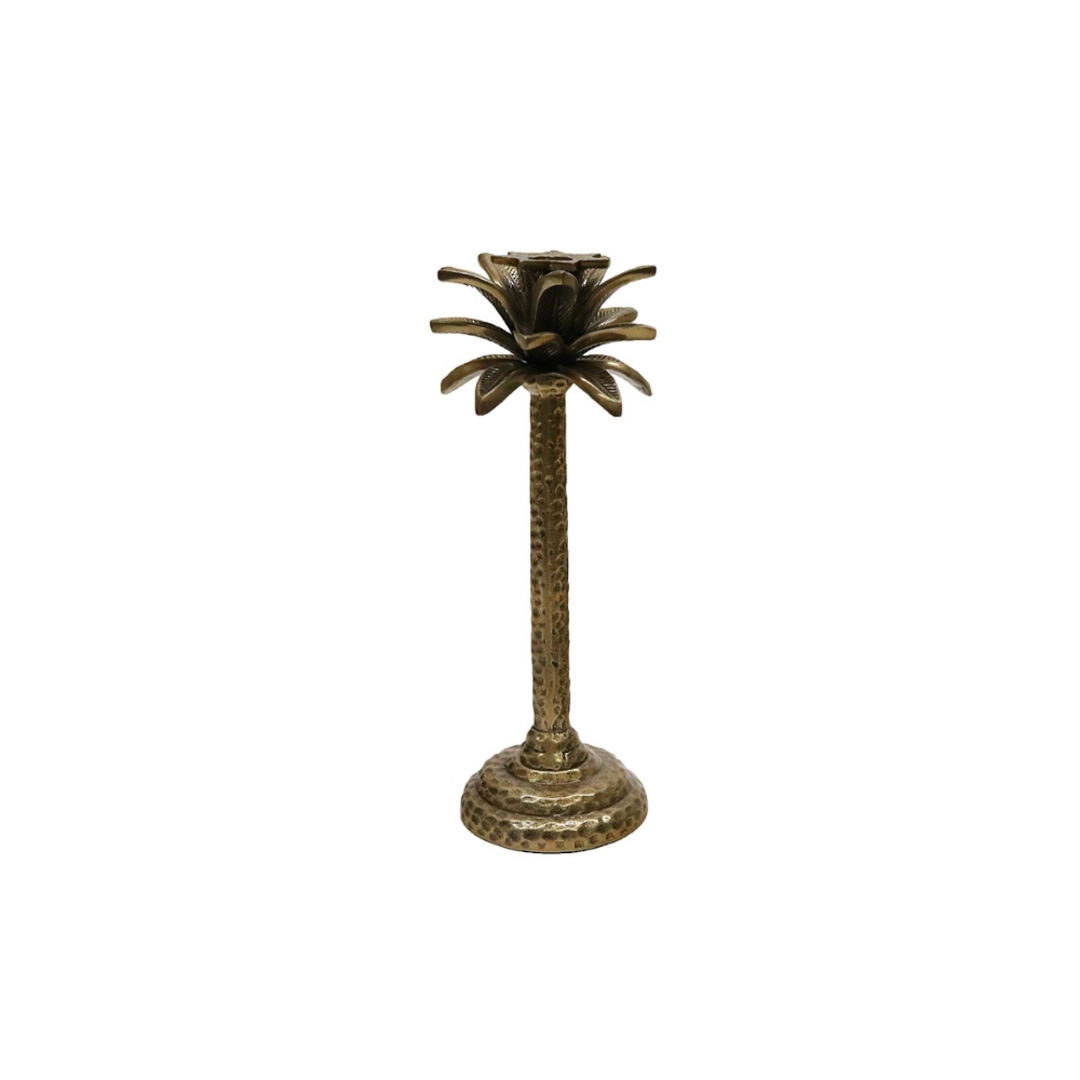 Aluminium Palm Candle Stick Gold image 0